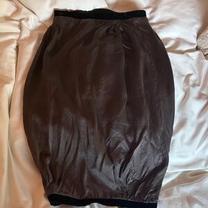 Yves Saint Laurent Charcoal Silk Skirt